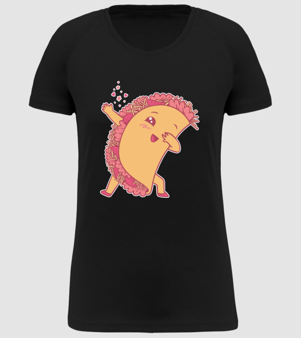 Kawaii Taco DAB model negru pe tricou
