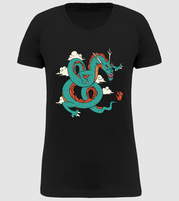 Dragon Chinez model negru pe tricou