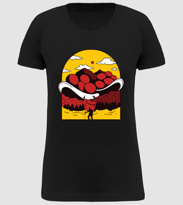 Excursie în munți model negru pe tricou