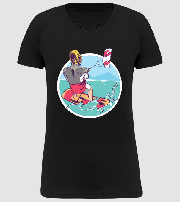 Kite Surf model negru pe tricou