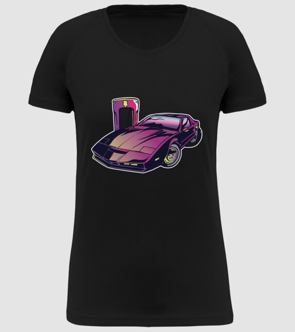 Kitt pe încărcător electric tricou amuzant model negru pe tricou