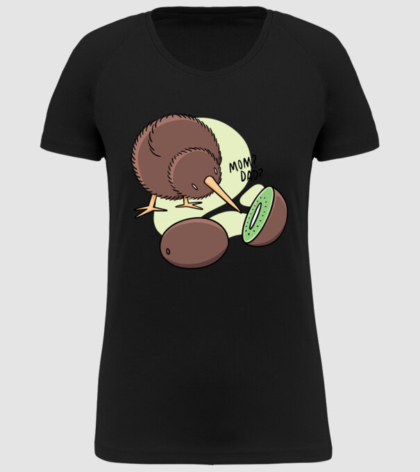 Familie Kiwi model negru pe tricou