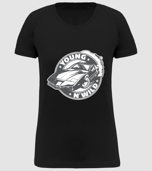 Knight Rider - Young and wild model negru pe tricou