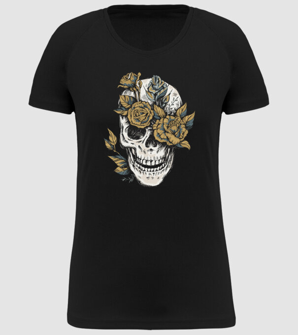 Craniu model negru pe tricou