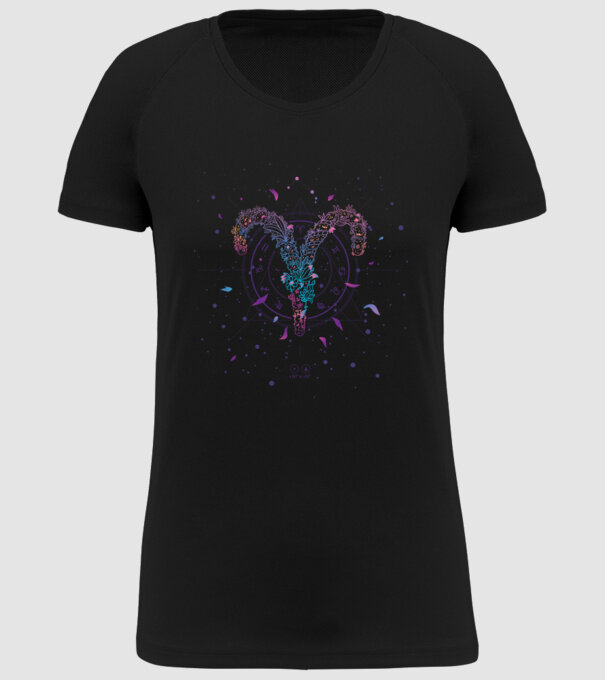 Aries Zodiac model negru pe tricou