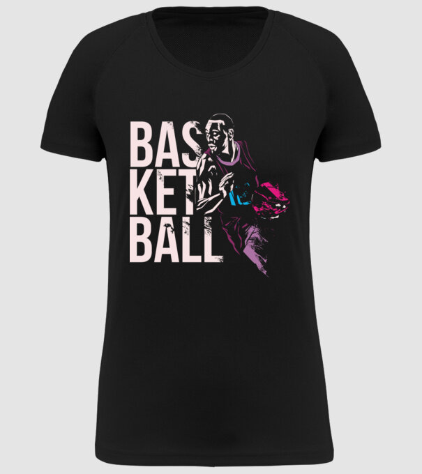 Baschet Silueta model negru pe tricou