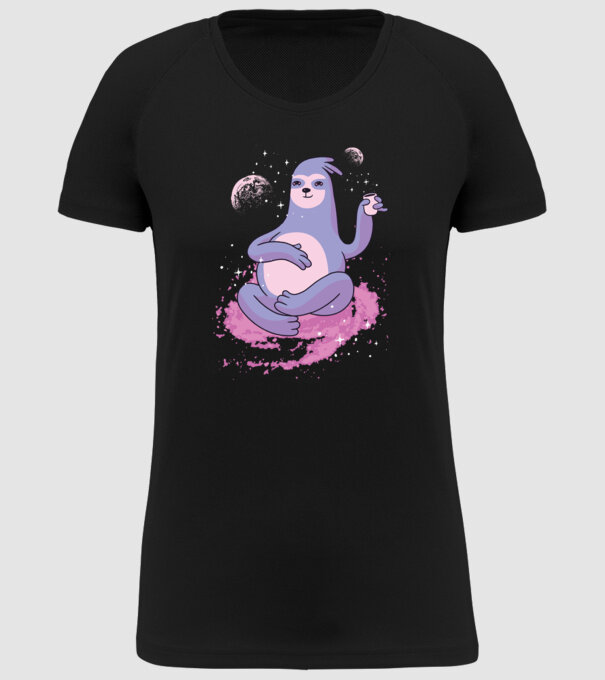 Leneș în spațiu model negru pe tricou