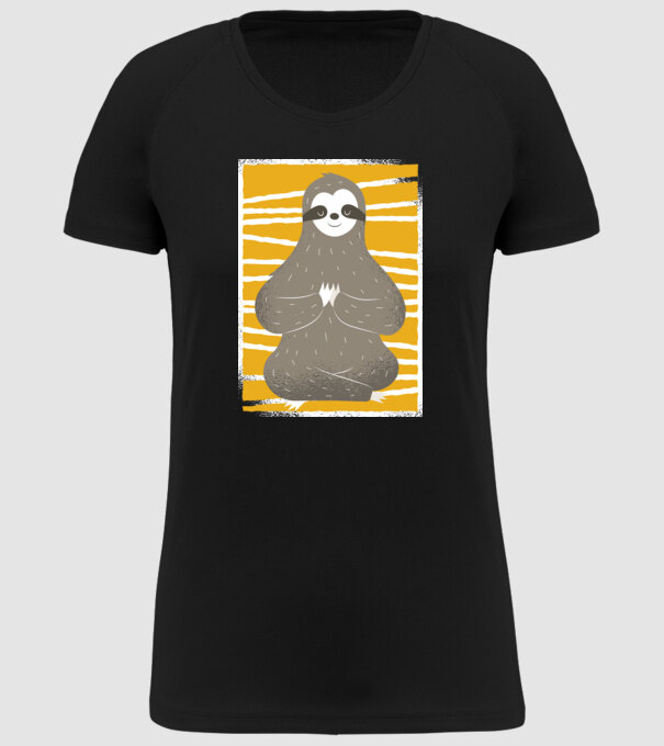 Yoga Leneș model negru pe tricou