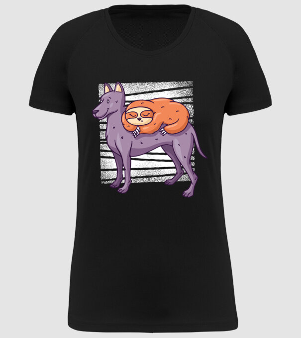 Leneș pe câine model negru pe tricou