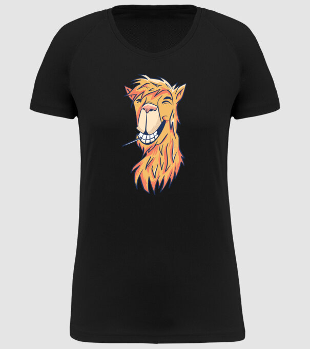 Cap de Lama model negru pe tricou