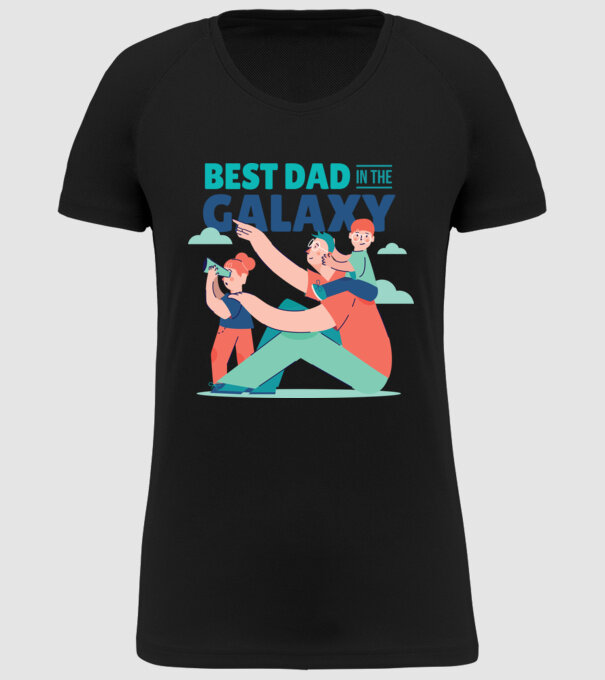Cel mai bun tată din Galaxie model negru pe tricou