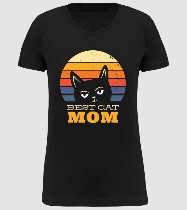 Cea mai bună mamă pisică model negru pe tricou