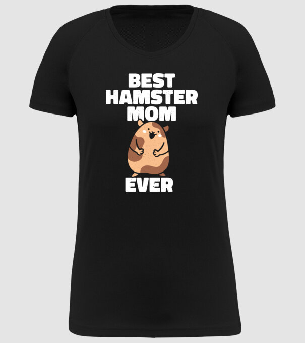 Cea mai bună mamă Hamster model negru pe tricou
