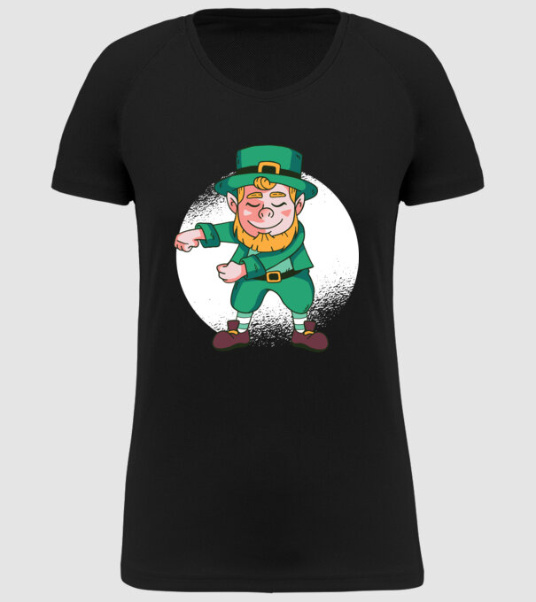 Leprechaun Floss - St. Patrick DAB dans model negru pe tricou