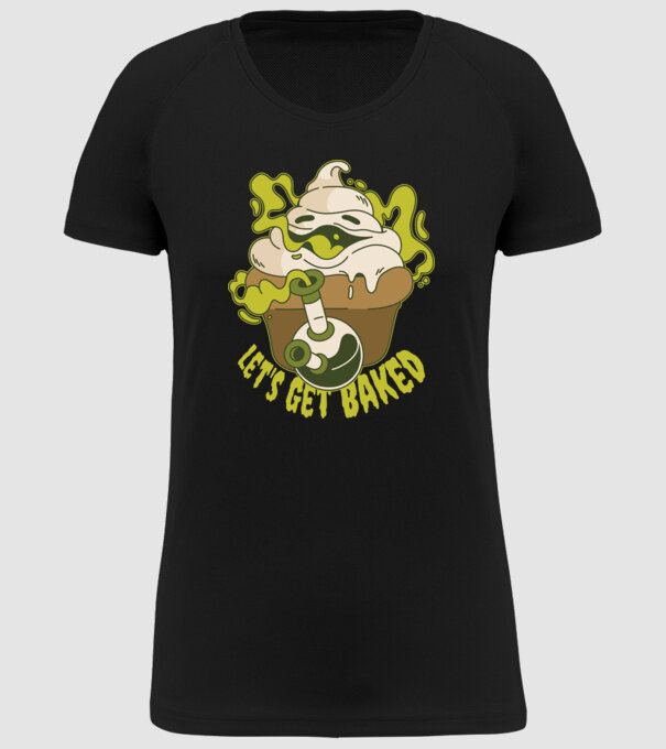 'Let''s Get Baked' model negru pe tricou