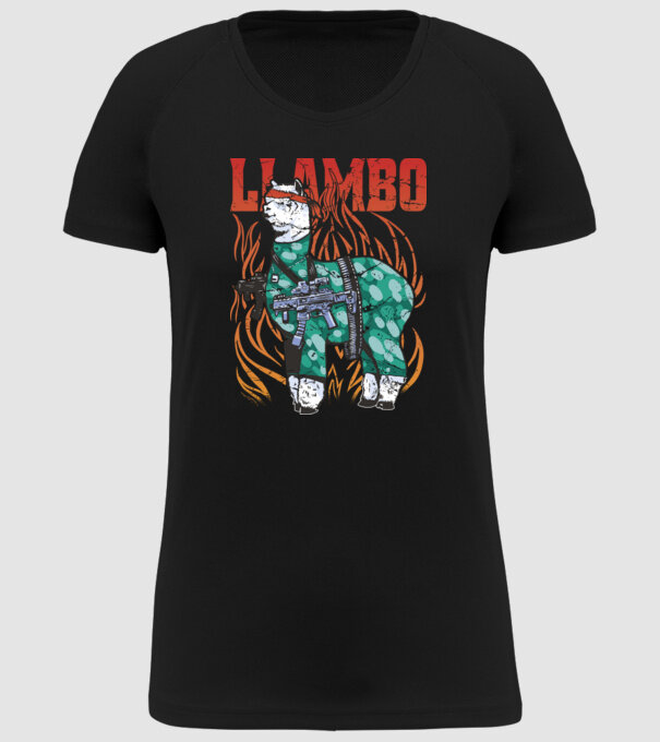 Llambo Lama model negru pe tricou