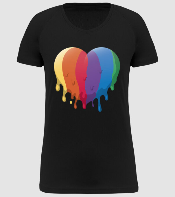 LGBTQ Inimă model negru pe tricou