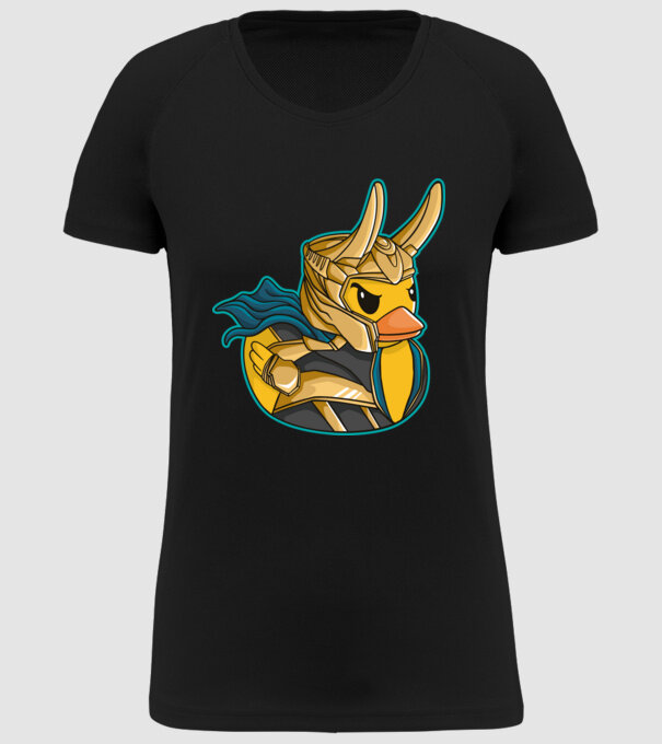 Rață Loki model negru pe tricou