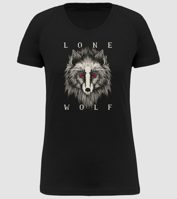 Lup Singuratic model negru pe tricou
