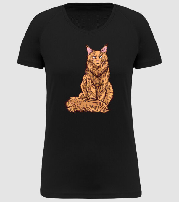 Pisică Maine Coon model negru pe tricou
