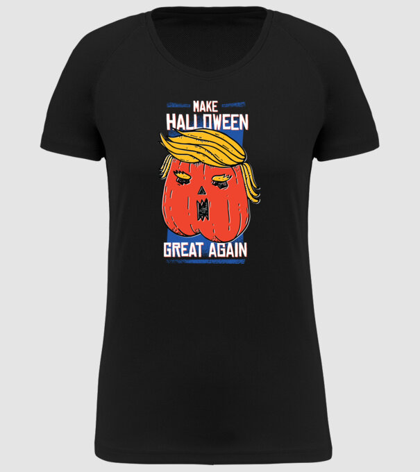 Make Halloween Great Again Trump model negru pe tricou