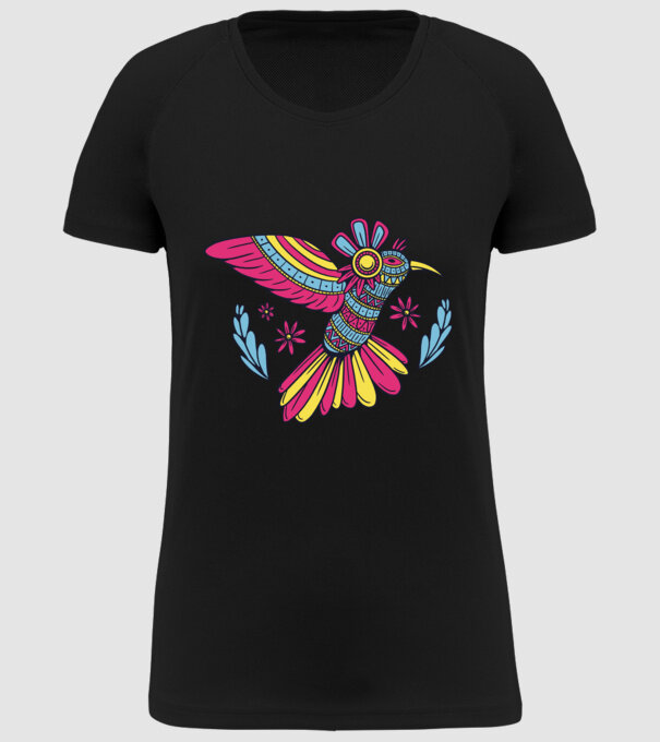 Mandala Colibri model negru pe tricou