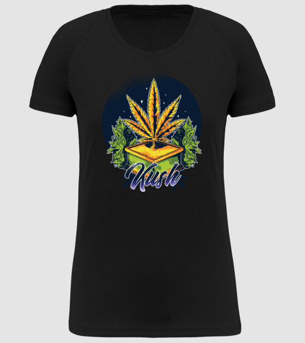 Marijuana Kush model negru pe tricou