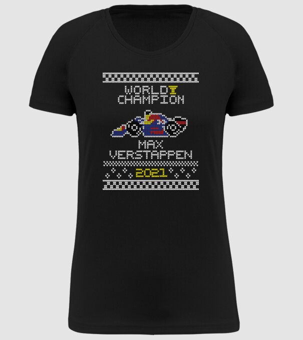 Max Verstappen campion mondial Formula 1 model negru pe tricou