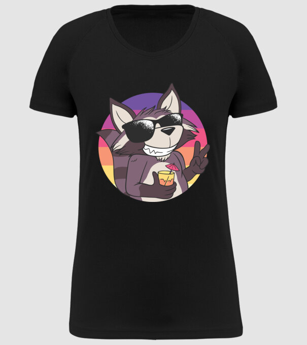 Raton cool model negru pe tricou
