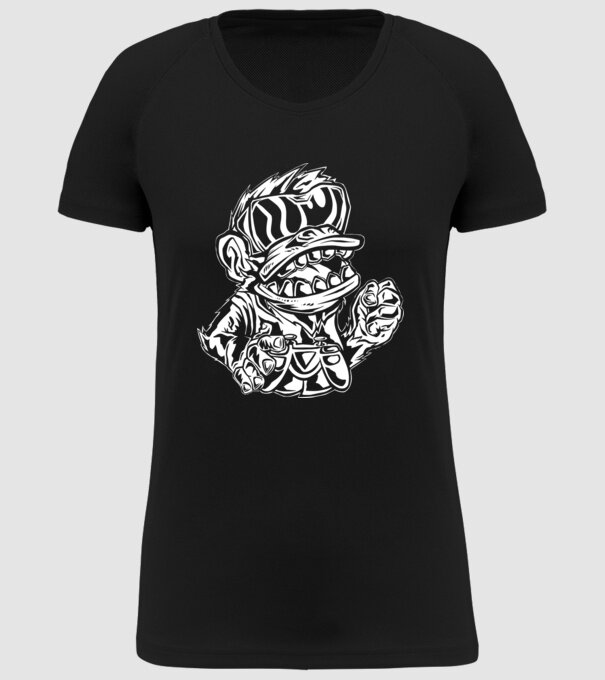 Maimuța Gamer furioasă model negru pe tricou