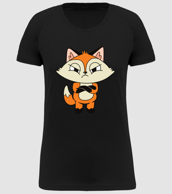 Vulpe furioasă model negru pe tricou