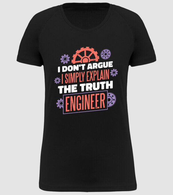 Inginer - Nu discut, pur și simplu spun adevărul model negru pe tricou