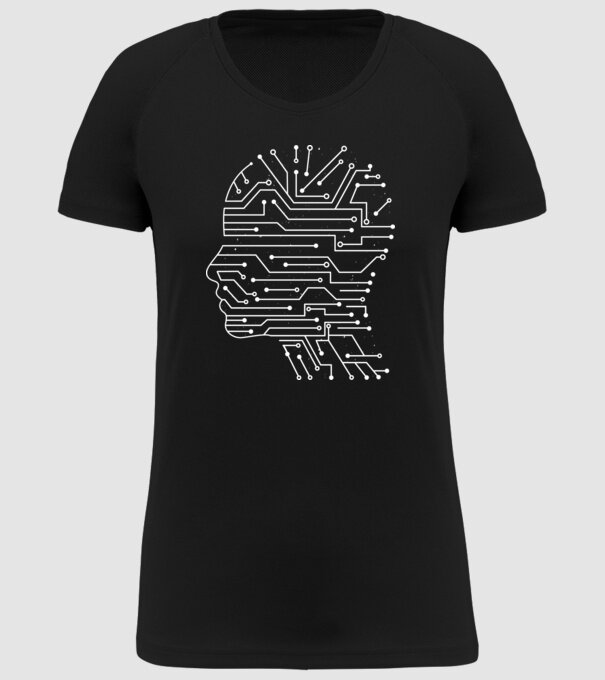 Inteligența artificială AI model negru pe tricou