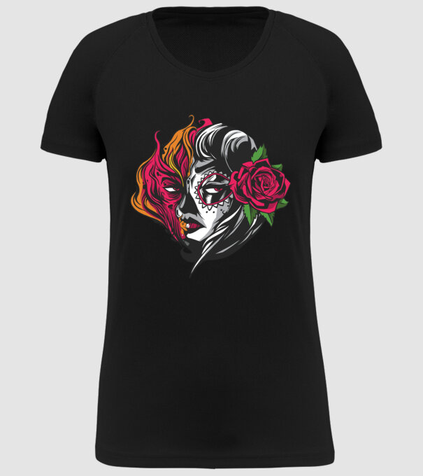 Fată Mexicană Demon model negru pe tricou