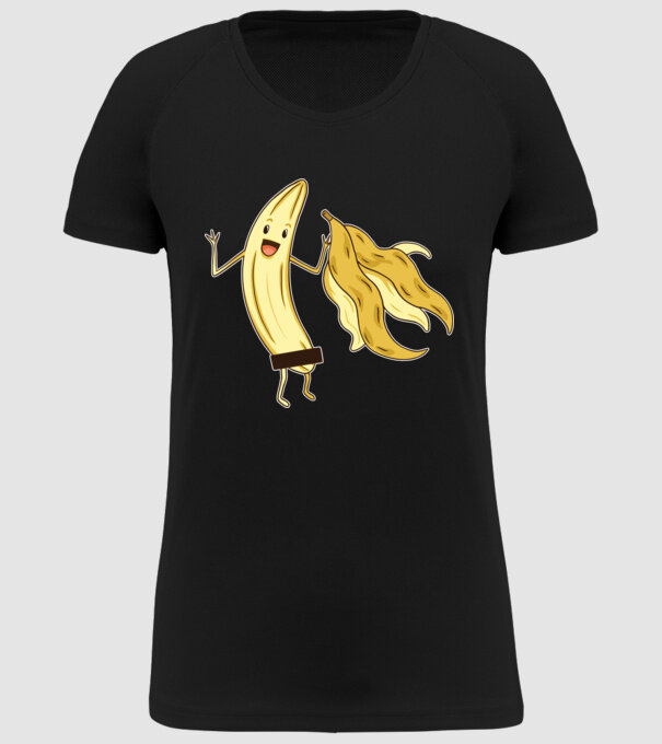 Banană goală model negru pe tricou