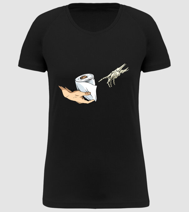Michelangelo coronavirus hârtie igienică model negru pe tricou