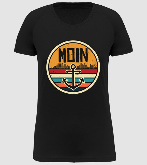 Ancoră Moin model negru pe tricou