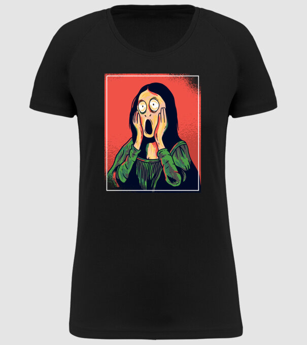 Mona Lisa țipăt model negru pe tricou