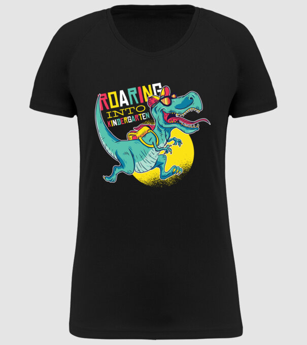 De acum încolo, voi urla în grădiniță cu Dinozaur model negru pe tricou