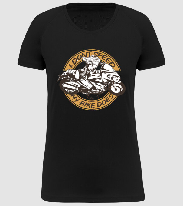 Fată Motociclist model negru pe tricou