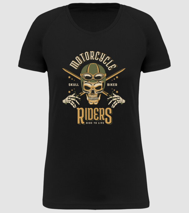 Craniu Motociclist model negru pe tricou