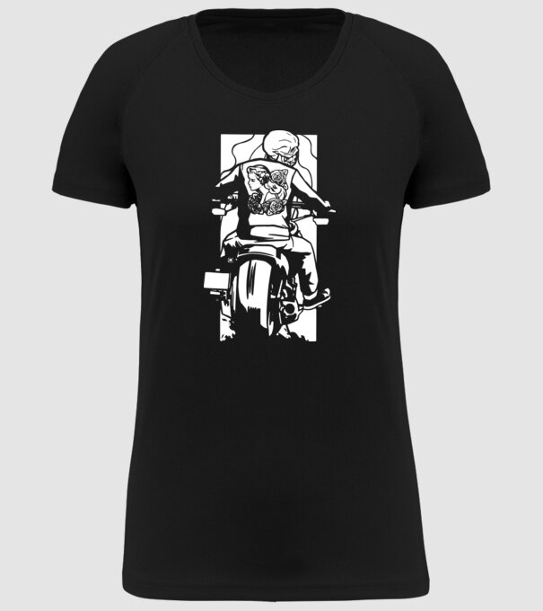 Craniu Motociclist model negru pe tricou