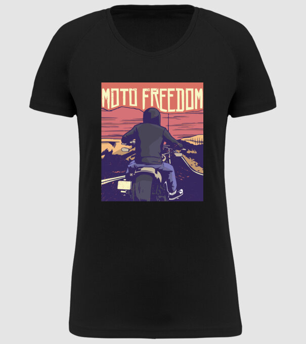 Libertate Motociclist model negru pe tricou
