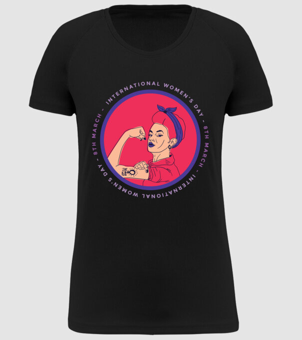 Ziua Internațională a Femeii 8 martie model negru pe tricou