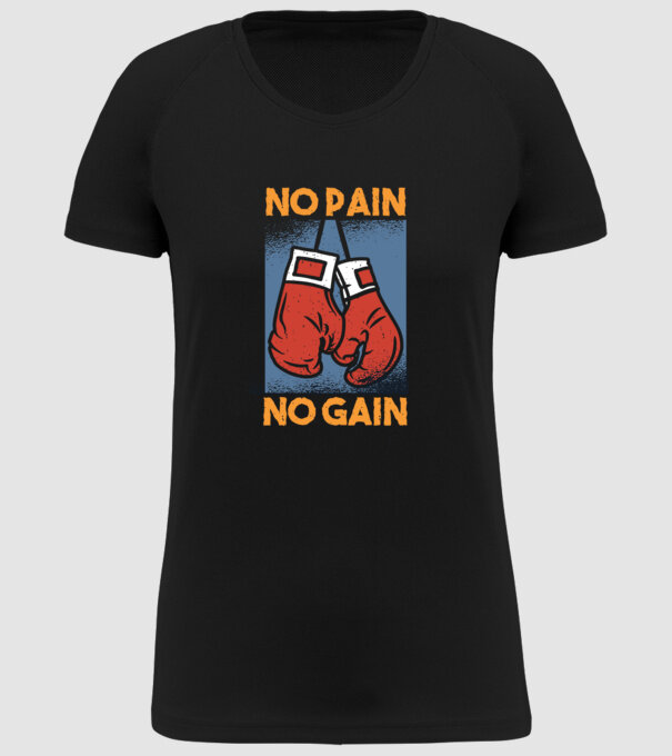 No pain no gain box model negru pe tricou