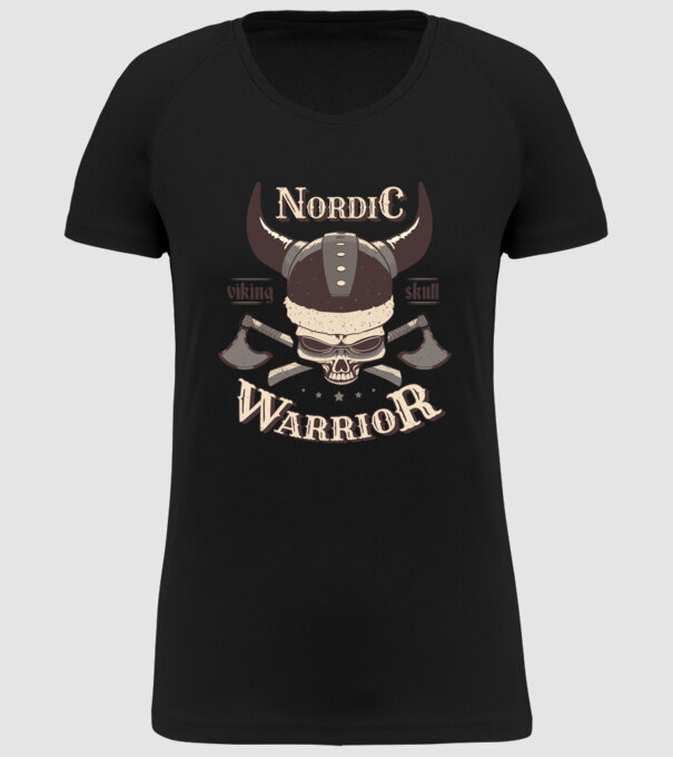 Nordic Warrior model negru pe tricou