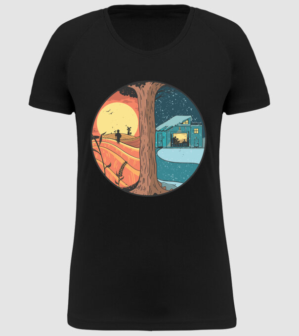 Vară vs iarnă model negru pe tricou