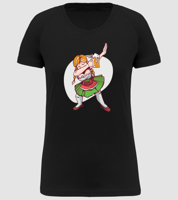 Oktoberfest DAB Fată cu ulcior model negru pe tricou