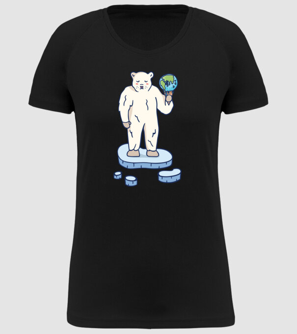Topirea gheții cu urs polar model negru pe tricou