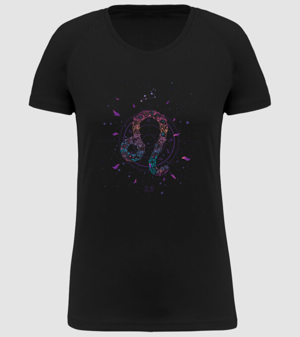 Leo Zodiac model negru pe tricou